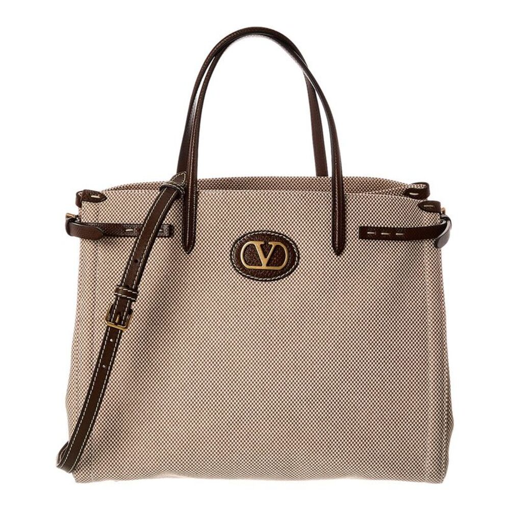 Valentino Antibes Canvas & Leather Tote